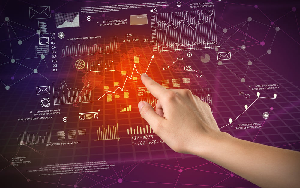 Charts and graphs on a red and purple background to signify ShardSecure's recognition as a sample vendor in two Gartner® Hype Cycle™ reports